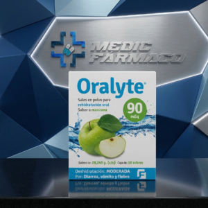 Oralyte 90 mEq sobres de 28, 245g Manzana verde